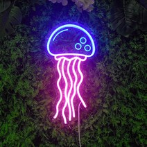 감성 무드등 아트네온 해파리 LED 인테리어 조명 선물 네온사인, B형 블루