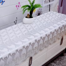 레이스 유럽 노르딕 골드 캐비닛 거실장 식탁보 다용도 커버 PVC사각형 실내 인테리어, 17 70 * 120cm, 04 공작 꽃은