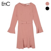 (EnC) 벨트 디테일 러플 원피스(ENOW83841O)