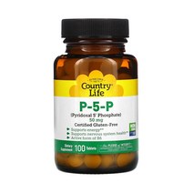 컨트리 라이프 P-5-P 피리독살 5 인산염 50mg 100정 비타민 B 6 비 식스 효능, 1개, 기본