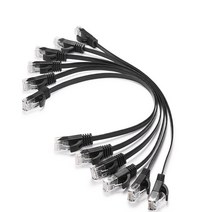 이더넷 케이블 6pack 15cm 50cm 1m 2m3m5m10m 30m 98ft cat6 플랫 utp 네트워크 rj45 패치 lan 블랙블루화이트 색상, 하얀, 0.15m