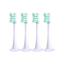 xiaomi mijia t300t500 교체 브러시 헤드 용 4pcs 전동 칫솔 헤드는 부드러운 듀퐁 노즐 치실 선물을 보호합니다., 4개 녹색