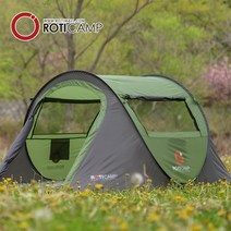 로티캠프 원터치텐트 네이처 팝업 텐트 3-4인용, 네츄럴그린, 3~4인용