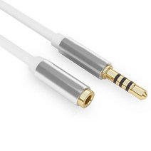 혼케이블 무저항잭 저항잭 동선 3.5mm 잭 aux 오디오 남성 - 여성 연장 케이블 마이크 포함 스테레오 3.5 오디오 연장 케이블 pc 헤드폰과 호환 가능, 협력사, 1m, 하얀색