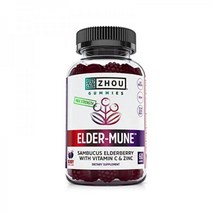 Zhou Nutrition Zhzou 구미 Elder-Mune 삼부커스 엘더베리 비타민c 아연 60구미, 60개, 1개