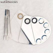 네일윈도우 메이크업 믹싱 팔레트 + 스파츌라 스테인레스 아크릴 메이크업뷰티소품, 1개, 03.아크릴팔레트+스파츌라[사각]