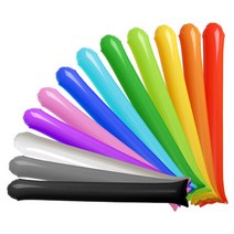 [핸드펌프선물] 국산 막대풍선 100세트 스틱벌룬 체육대회 운동회 응원용품 10가지색상, 노랑