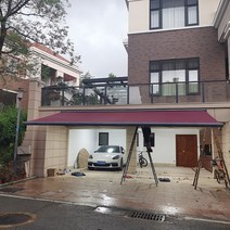 접이식 어닝 카페 햇빛가리개 옥상 테라스 비막이 차양막 그늘막, 패키지 설치 - 5 미터 x3.5 미터