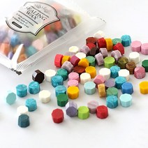 실링왁스 도장 씰링 스탬프 세트 제작 100pcs 왁스 DIY 봉투 편지 결혼식 초대장 레트로 팔각형 인감 컬러, 06 01