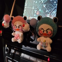 귀여운차량용방향제 캐릭터 피규어 오리 고체 자동차 방향제, 힐링, 퍼플개구리 머리띠 오리, 1개