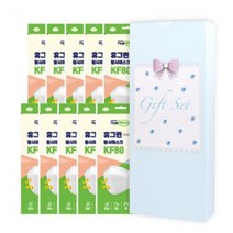 판촉물/150개/휴그린 황사마스크 KF80 기프트팩 대형 화이트10P 마스크/로고인쇄 도매제작 제조 기념품 답, 기본수량150개구매시, 인쇄없음