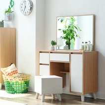 [리비니아] 루나 수납형 화장대 콘솔 세트, 루나수납화장대세트(수납형스툴포함)