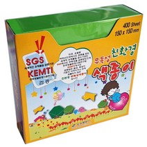 친환경 색종이 선록 400매/ 학습교재용 대용량리필 공예공작 만들기재료 유치원 초등학교 미술수업준비물
