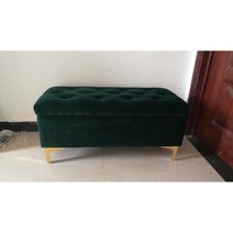 벨벳베드벤치 거실 2인 스툴 엔틱 맞춤 노르딕, 180X45X45, 먹빛 벨벳 원단