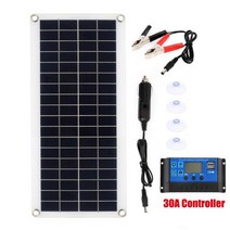 태양광패널 태양열 발전기 가정용 아파트 주택 미니 50W 태양 전지 패널 12V Monocrystalline USB 전원 휴대용 야외 자동차 선박 캠핑 하이킹 여행 전화 충전기, CHINA, with 30A controller, with 30A controller