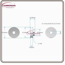 Xunmondan 2GT 타이밍 벨트 풀리 60 개 톱니 20 감소 1:3 3D 프린터 액세서리 너비 6/10mm 보어 직경, 01 20TB6-60TB6-200mm_02 10mm
