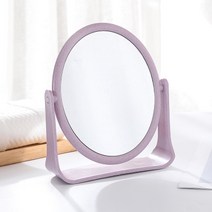 탁상 거울 화장대 스탠드 이케아 LED 원형 인테리어 엔틱용 조명 접이식 간접 책상 양면 회전 화경 스탠드 손거울, 01 타원 퍼플