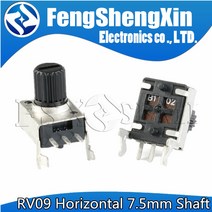 가변 저항RV09 수평 7.5mm 샤프트 1K 2K 5K 1M 0932 조정 가능 저항 3 핀 씰 로터리 전위차계 개, 02 5 천개 옴