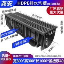 우수받이 정화조 물탱크 필터 PE 분리 오수통, 1000*300*40mm 트렌치 커버 포함