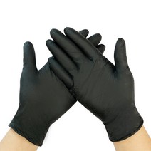 Glovetree 니트릴 글러브 100매 블랙 파우더프리 S M L 식품용 요리장갑