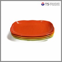 [대명멜라민] 칼라 멜라민 웰빙 골사각접시, 1개, 주황 8인치