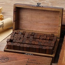 [스탬프패드증정] 빈티지 다꾸 알파벳 문자 스탬프 도장, 3.30자 영문대문자