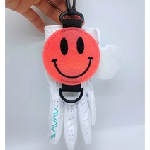 (구뜨샵) 스마일장갑홀더 스마일장갑찍찍이 장갑홀더 장갑찍찍이 장갑분실방지 캐디용품, 형광노랑+1(랜덤)