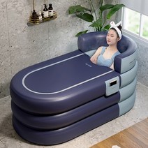 반신욕기 간이욕조 이동욕조 미니욕조 펌프증정, 오렌지블루(무선)