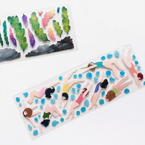 바보사랑 몸짓 헤엄치다 씰스티커.미야문구샵, 02해초(스파클링)