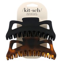 Kitsch Jumbo Classic Claw Clips Black Tort 2pc Set