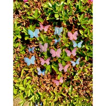 나비 토퍼 케이크 생화 프로포즈 브라이덜샤워 케이크 토퍼 버터플라이, 03 쉬폰 블루나비