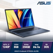 ASUS 비보북 17 X1702ZA-AU105 12세대 i5-12500H, Free DOS, 16GB, 256GB, 코어i5, 블루