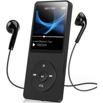 무손실 음원 하이파이 플레이어 zmkslle 블루투스 mp3 음악 휴대용 오디오 지원 fm 라디오 전자 책 레코더 플러그인 카드 워크맨, 검은색, 32GB