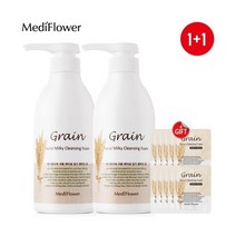 메디플라워 대용량 곡물 페이셜 밀키 클렌징폼 500mlx2+파우치10매