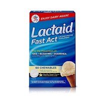 Lactaid Fast Act Lactose Intolerance Chewables Lactase Enzymes Vanilla Twist 60 Pks of 1-ct