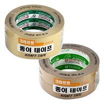 금성 종이 크라프트 테이프 50X40 1p 25X40 2p 종이재질 질감 테잎 접착 선물 포장 용, ( 2p 25mmX40M )