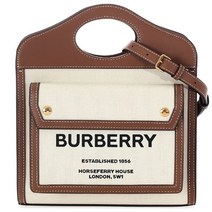 Burberry [명품]23SS 버버리 미니 투톤 캔버스 레더 포켓백 8039361 A1395 23S..