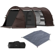 FIELDOOR 대형 쉘터 리빙쉘텐트 터널형텐트, 다크 브라운, 본체 +이너텐트 1개