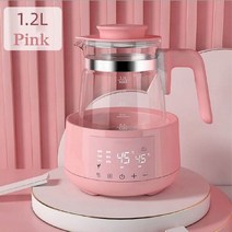 유아용 온도 조절 우유 조절기 아기 주전자 24 시간 온수 스마트 절연 포트 우유 분말 워머 1.2L, 03 No remote Pink_03 EU