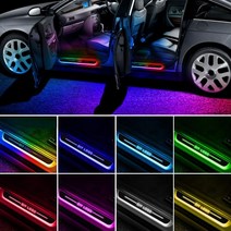무선 LED 차량 도어 씰 라이트 RGB 페달 통로 조명 USB 네온 차문 웰컴 의전 장식, 2Pcs Front Door_For S-UZUKI