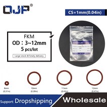 고무오링 패킹 실리콘 오링 고무링 5개/몫 고무 링 갈색 FKM O 씰 1mm 두께 OD3/4/5/6/7/8/9/10/11/12mm O-, 09 11x9x1mm_03 15pieces