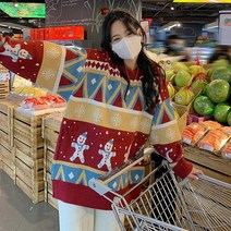 크리스마스 자카드 스웨터 하늘비즈 A31 X508J602