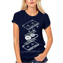 레트로 감성 카세트플레이어남성 의류 폭발 카세트 티셔츠 레트로 Dj Mc 음악 테이프 플레이어 Cd 티셔츠, 03 bule_06 XL