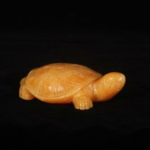 풍수 장수 비취 평안기원 황옥 거북이 옥 조각 장식품 6종, 25cm 거북