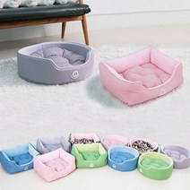 FSR284601조인컴퍼니 베이직 강아지방석/애견방석/애견쿠션/국내제작/강아지방석/강아지쿠션/리버서블/양면속방석/개방석, 사각_핑크밀라터리