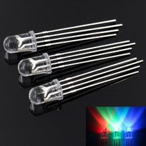 100 피스 F5 5MM LED 다이오드 모듬 키트 밀짚 모자 백색 붉은색 파란색 녹색 노란색 DIY 발광, [30] RGB - anode