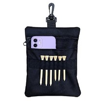 CORECISE 골프 티 파우치 가방 지퍼 공 액세서리 홀더 블랙, 검은색