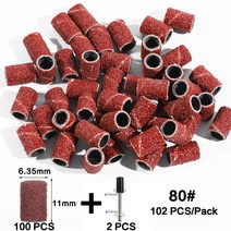 연마공구 연마6.35mm 생크 샌딩 드럼 세트 그릿 #80 - #600 Dremel 로타리 공구 용 맨드릴 밴드가 있는 연, [07] 102Pcs 80 Grit