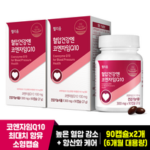 헬리움 높은 혈압 감소 항산화 케어 코엔자임Q10 100mg 최대치 함유 식약처 인정 건강기능식품, 2박스, 90캡슐, 90정