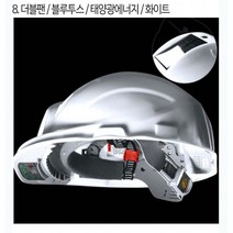 경안전모 안전모선풍기 안전모 그늘막 땀받이, 12듀얼팬 + 블루투스 + 솔라 + 에어컨 (화이
